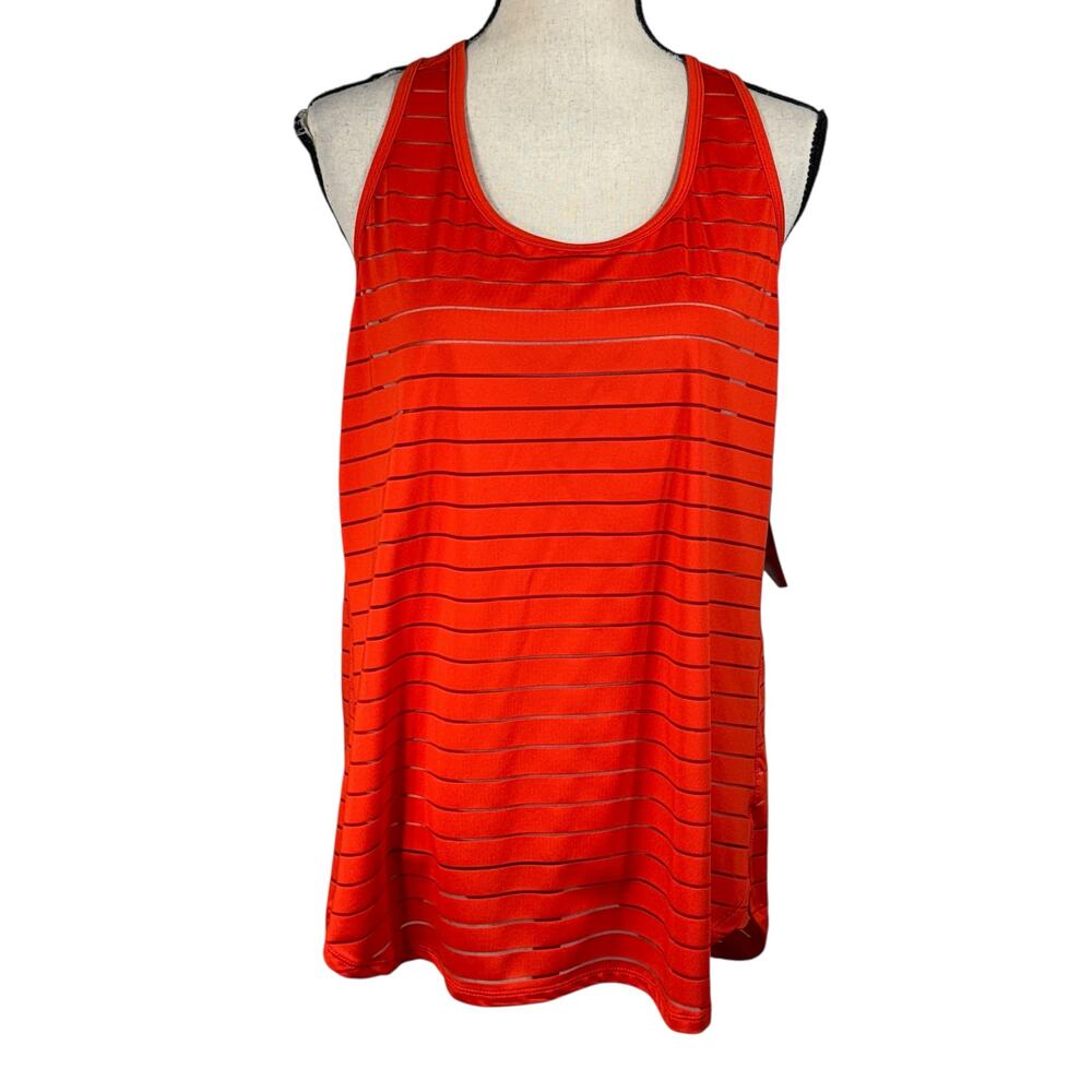 Avia X-Large (16-18) Tank Top Shadow Stripe Stretch Racerback Wicking Quick-Dry